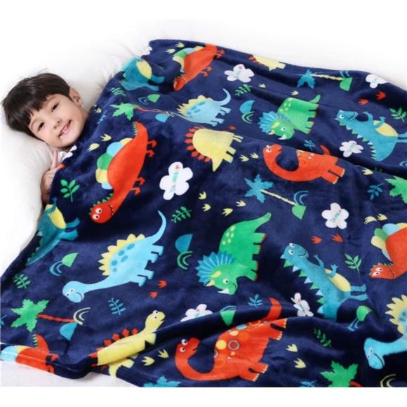 Dinosaur Blanket for Boys, 380GSM Kids Dinosaur Throw Blanket for Boys and Girls - Picture 1 of 6